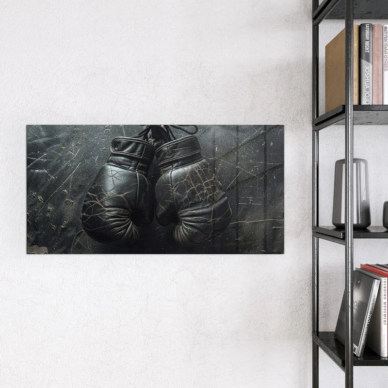Glas Magnettafel - Liegende Boxhandschuhe