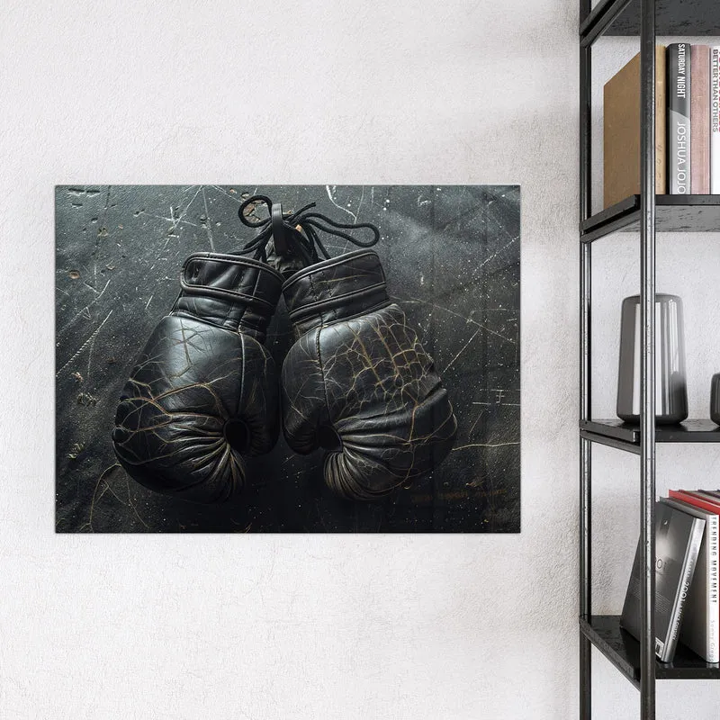 Glas Magnettafel - Liegende Boxhandschuhe