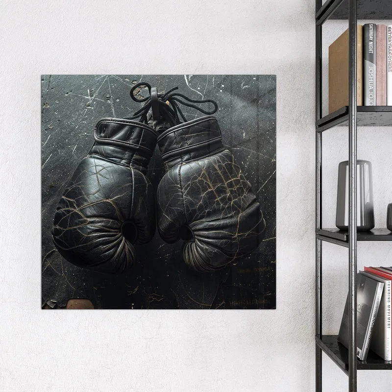 Glas Magnettafel - Liegende Boxhandschuhe