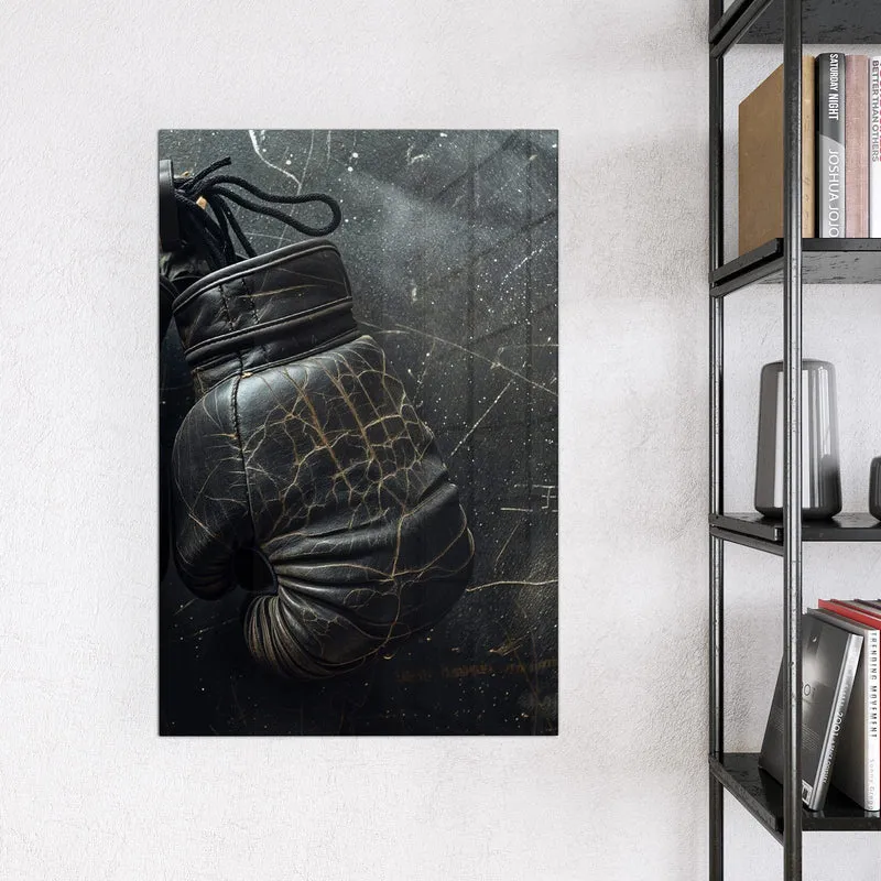 Glas Magnettafel - Liegende Boxhandschuhe
