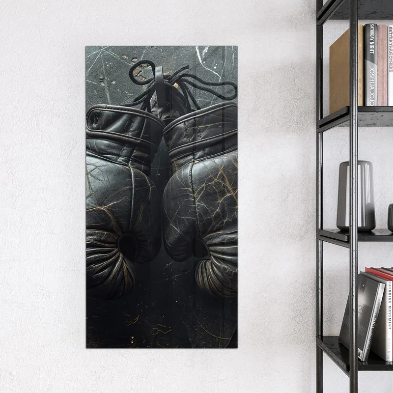 Glas Magnettafel - Liegende Boxhandschuhe