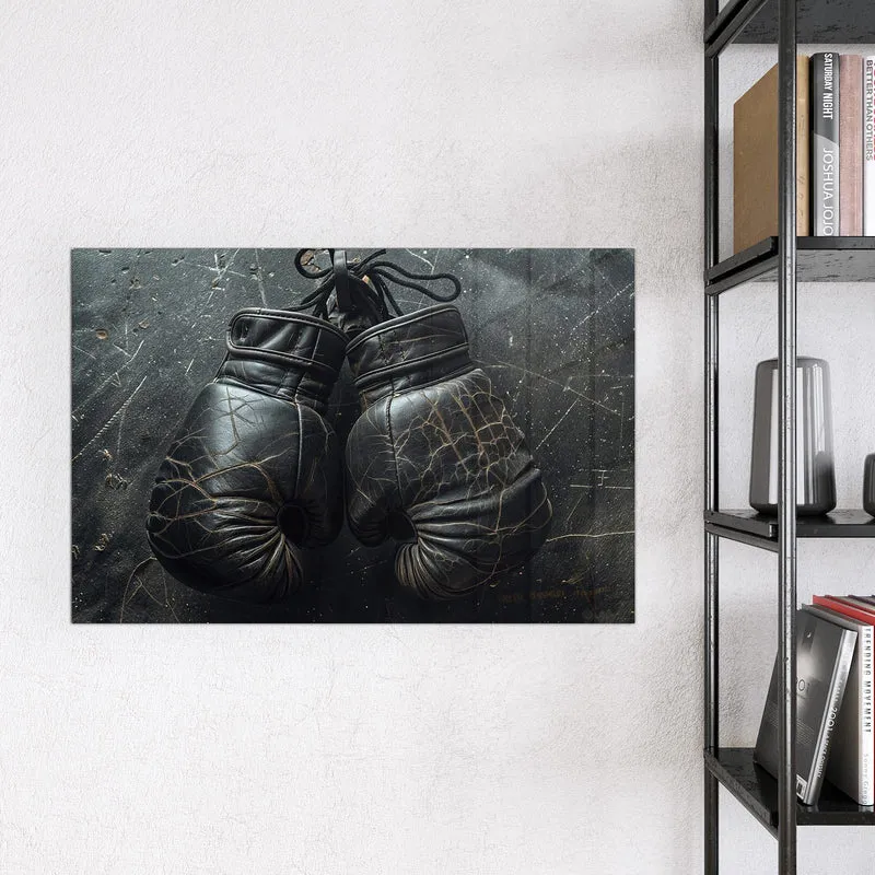 Glas Magnettafel - Liegende Boxhandschuhe