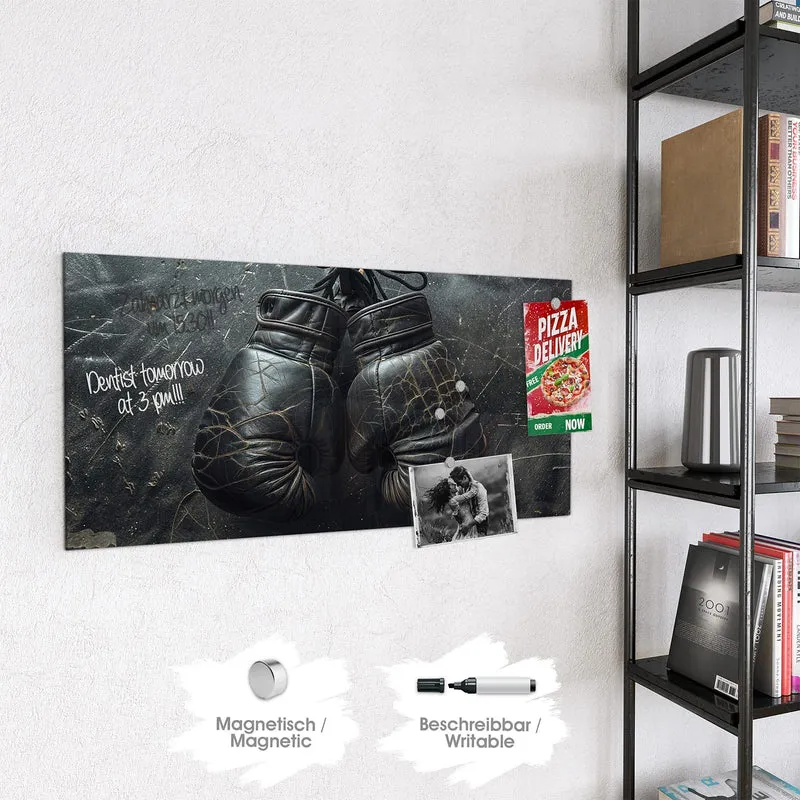 Glas Magnettafel - Liegende Boxhandschuhe