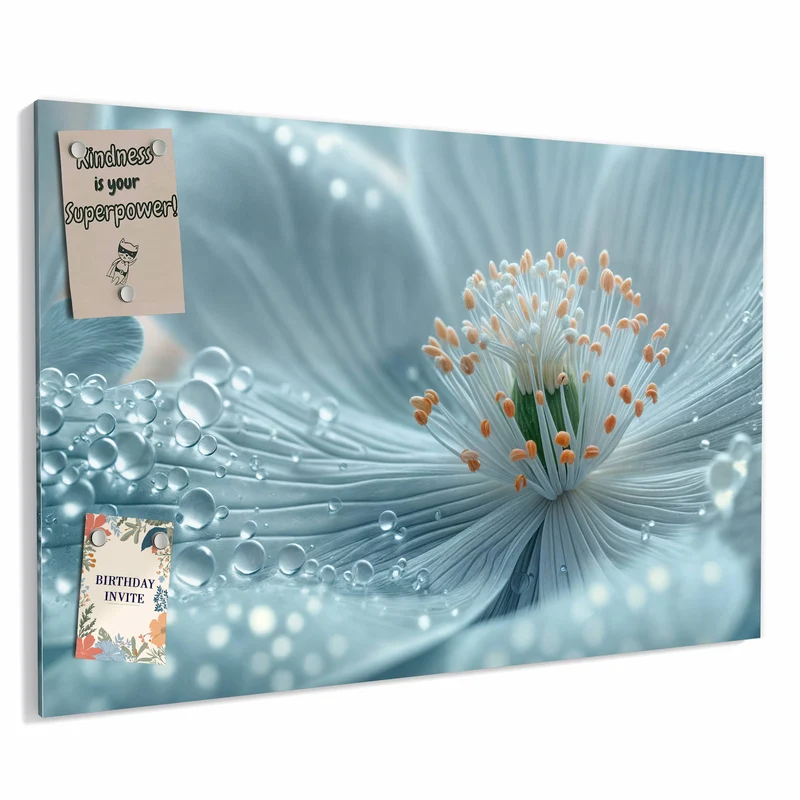 Metall Magnettafel - Eisblaue Blüte