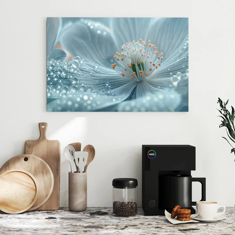 Metall Magnettafel - Eisblaue Blüte