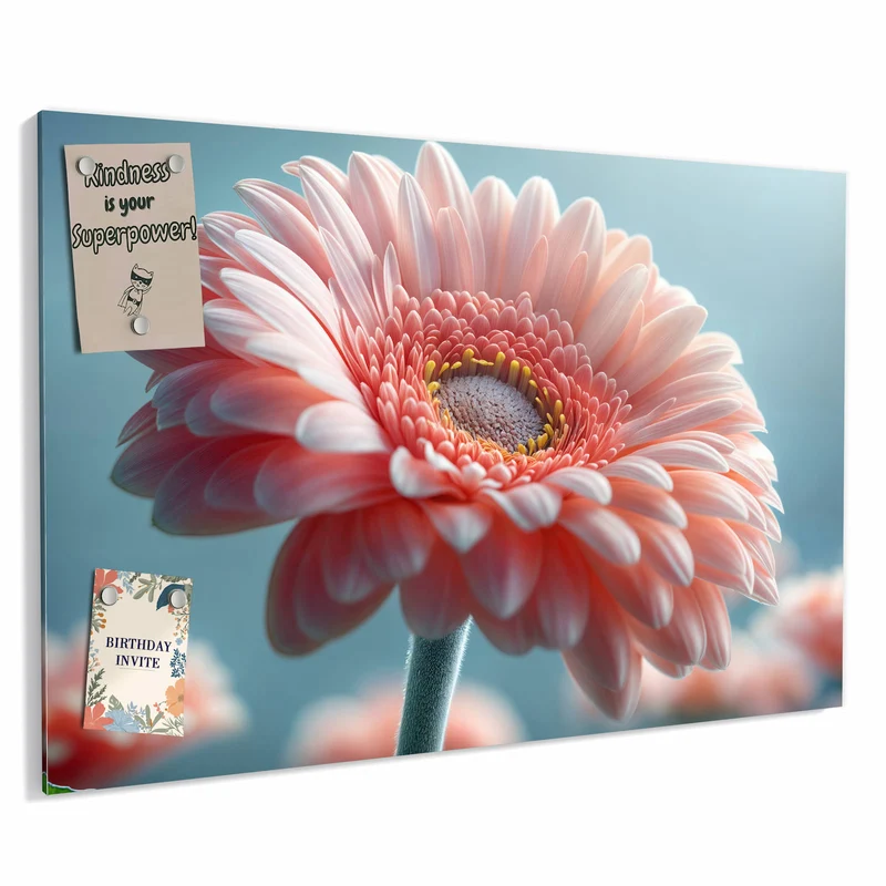 Metall Magnettafel - Rosa Gerbera