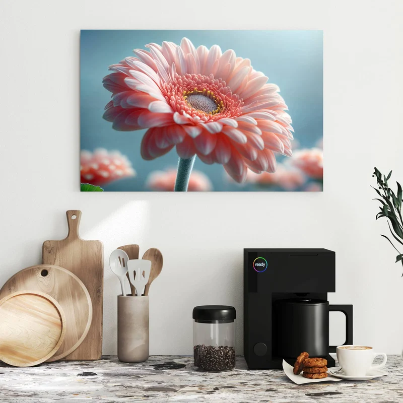 Metall Magnettafel - Rosa Gerbera