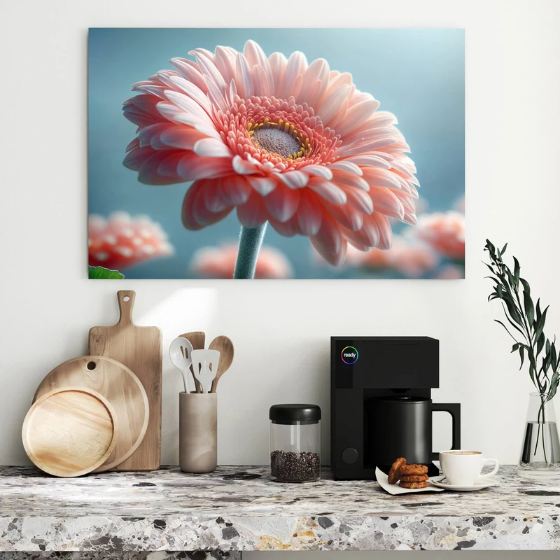 Metall Magnettafel - Rosa Gerbera