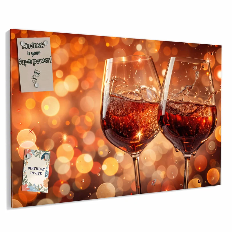 Metall Magnettafel - Festliche Weingläser