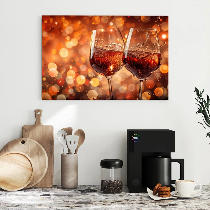 Metall Magnettafel - Festliche Weingläser