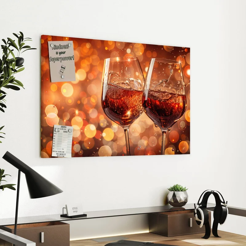 Metall Magnettafel - Festliche Weingläser