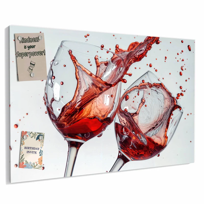 Metall Magnettafel - Spritzender Rotwein