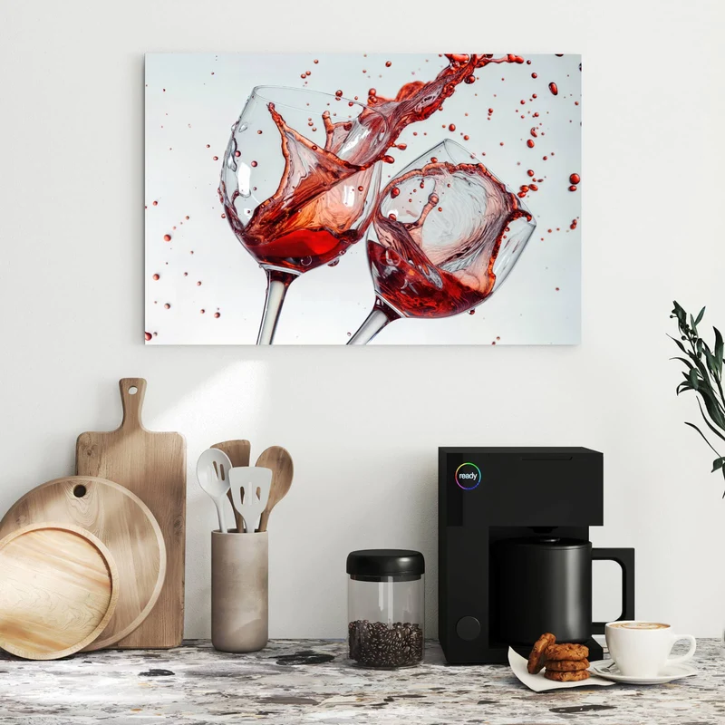 Metall Magnettafel - Spritzender Rotwein