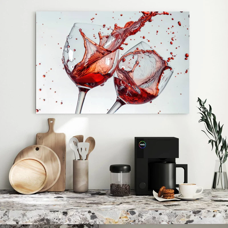 Metall Magnettafel - Spritzender Rotwein