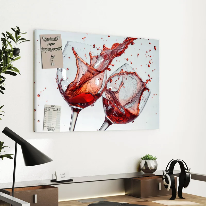Metall Magnettafel - Spritzender Rotwein
