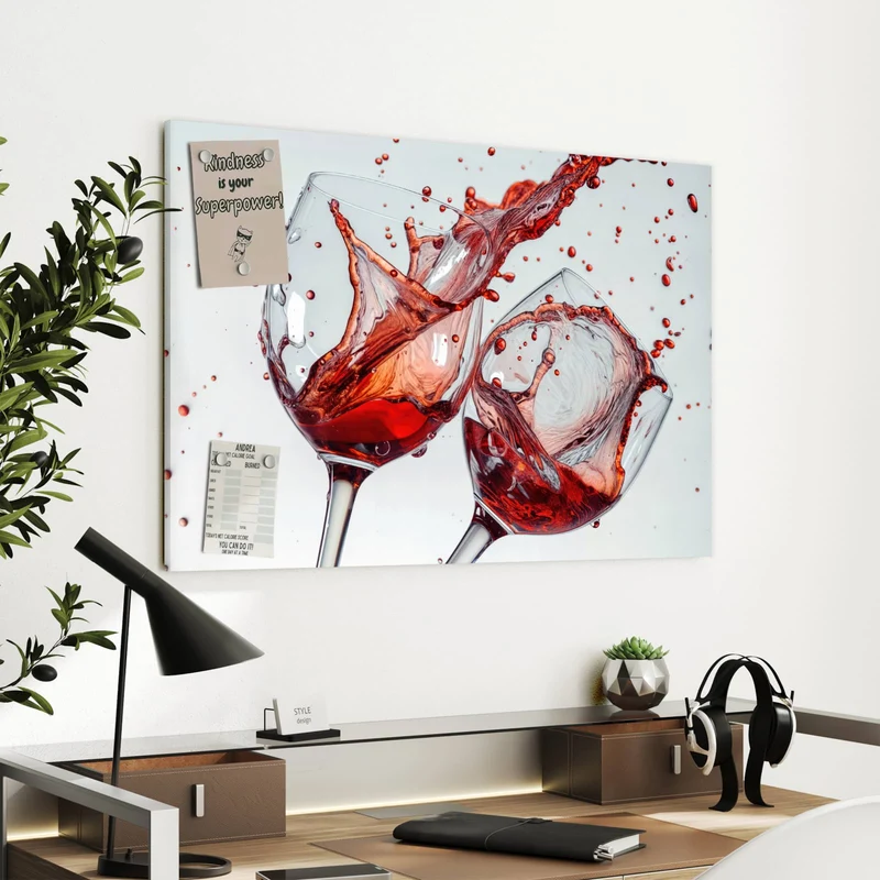 Metall Magnettafel - Spritzender Rotwein