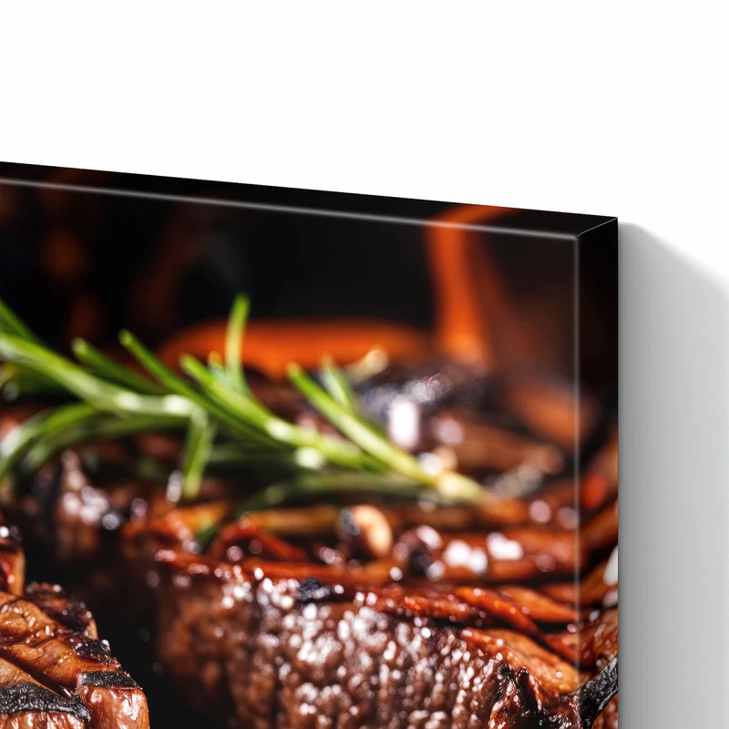 Metall Magnettafel - Steaks über Flammen
