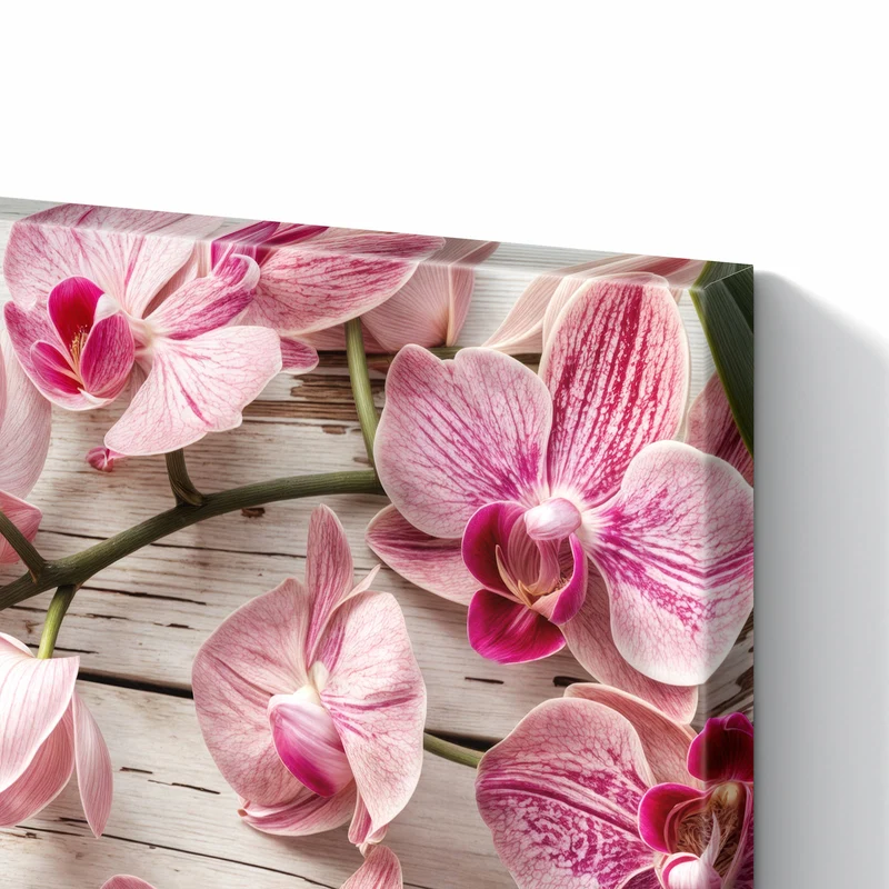 Metall Magnettafel - Orchideen auf Holz