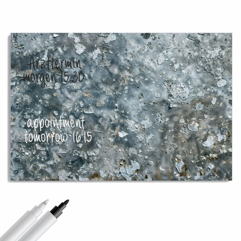 Metall Magnettafel - Abgeplatztes Graublau
