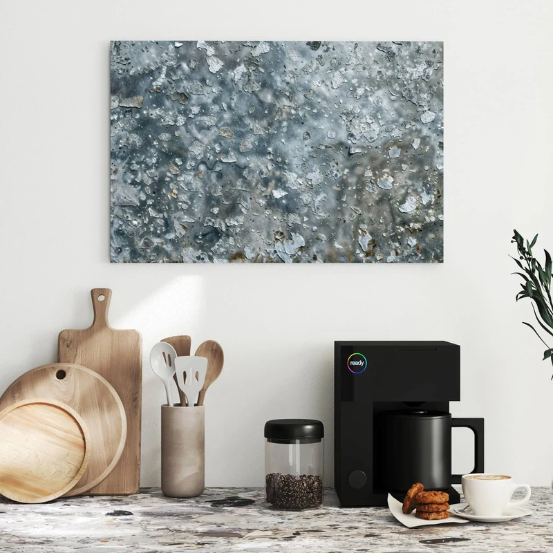 Metall Magnettafel - Abgeplatztes Graublau