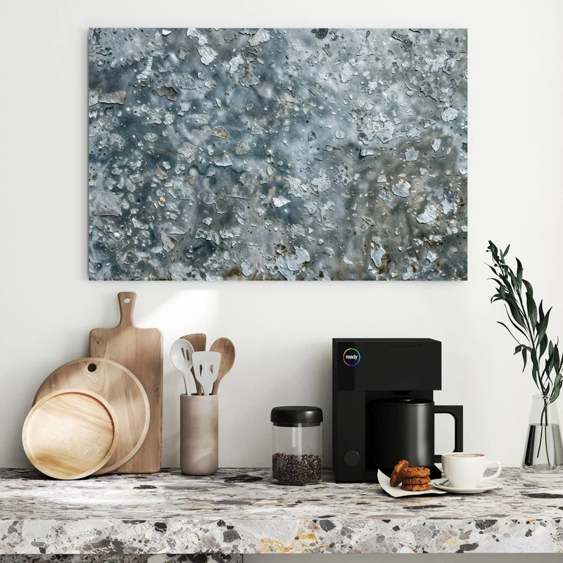 Metall Magnettafel - Abgeplatztes Graublau