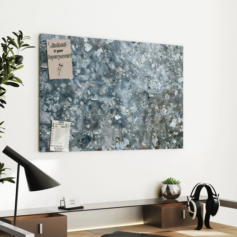 Metall Magnettafel - Abgeplatztes Graublau