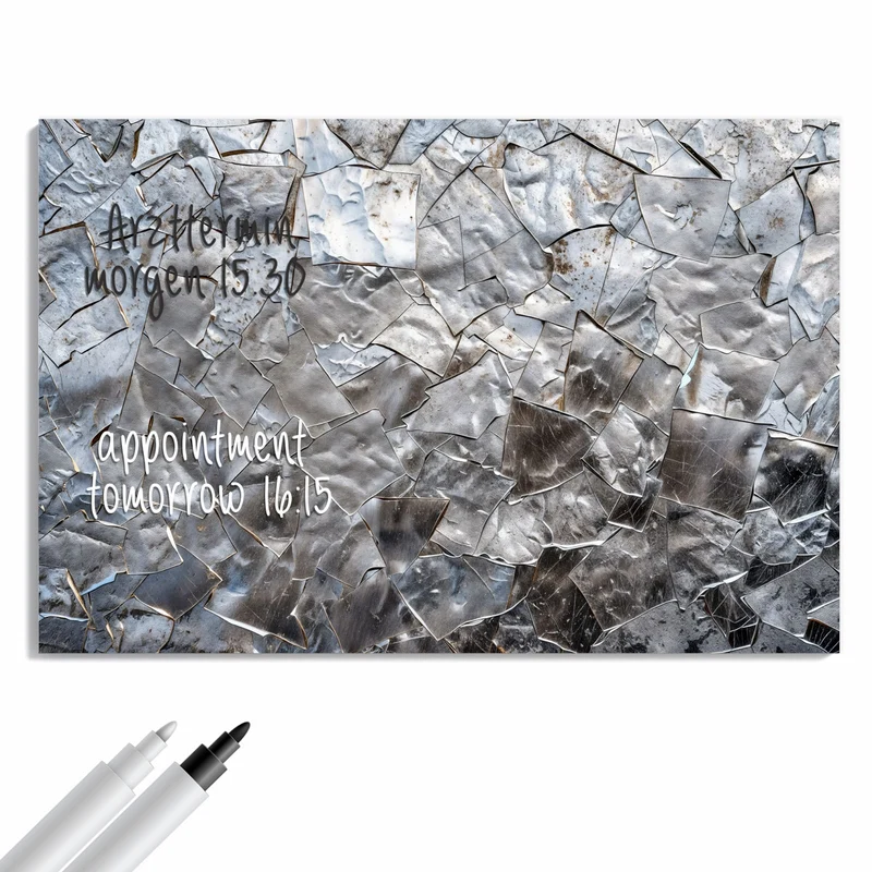 Metall Magnettafel - Metallisches Mosaik