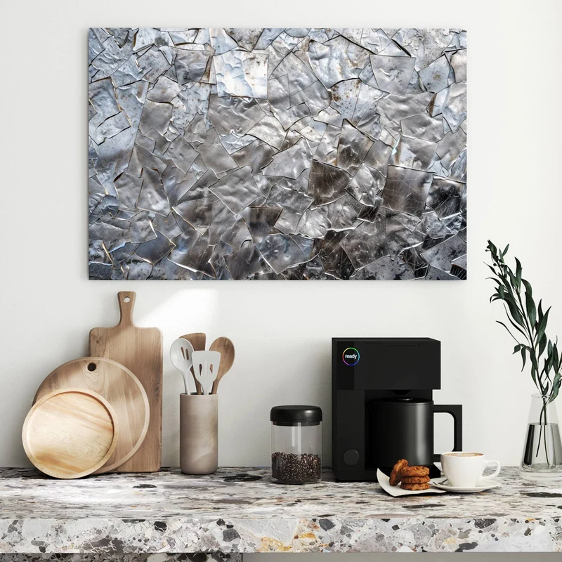 Metall Magnettafel - Metallisches Mosaik