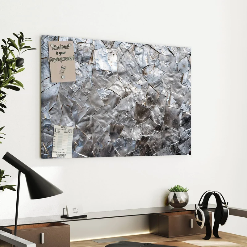 Metall Magnettafel - Metallisches Mosaik