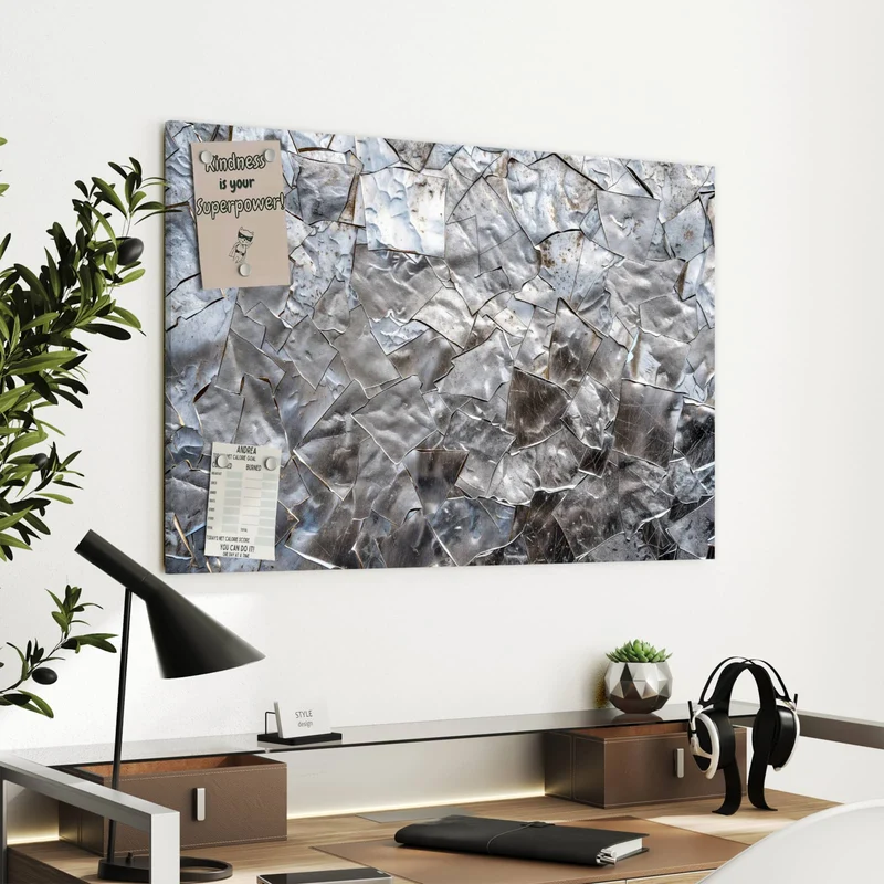 Metall Magnettafel - Metallisches Mosaik