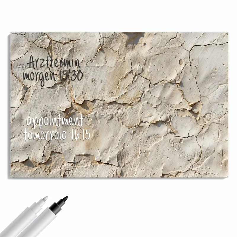 Metall Magnettafel - Beiger Putz mit Rissen