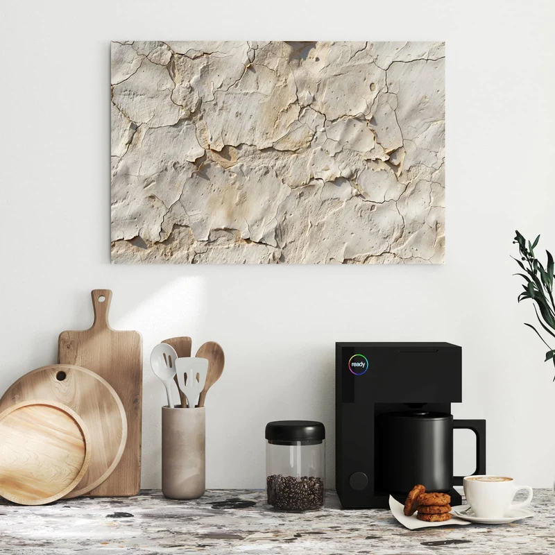 Metall Magnettafel - Beiger Putz mit Rissen