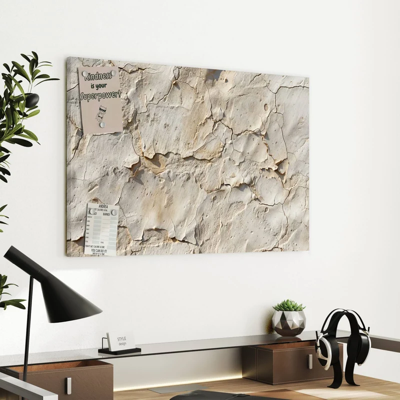 Metall Magnettafel - Beiger Putz mit Rissen
