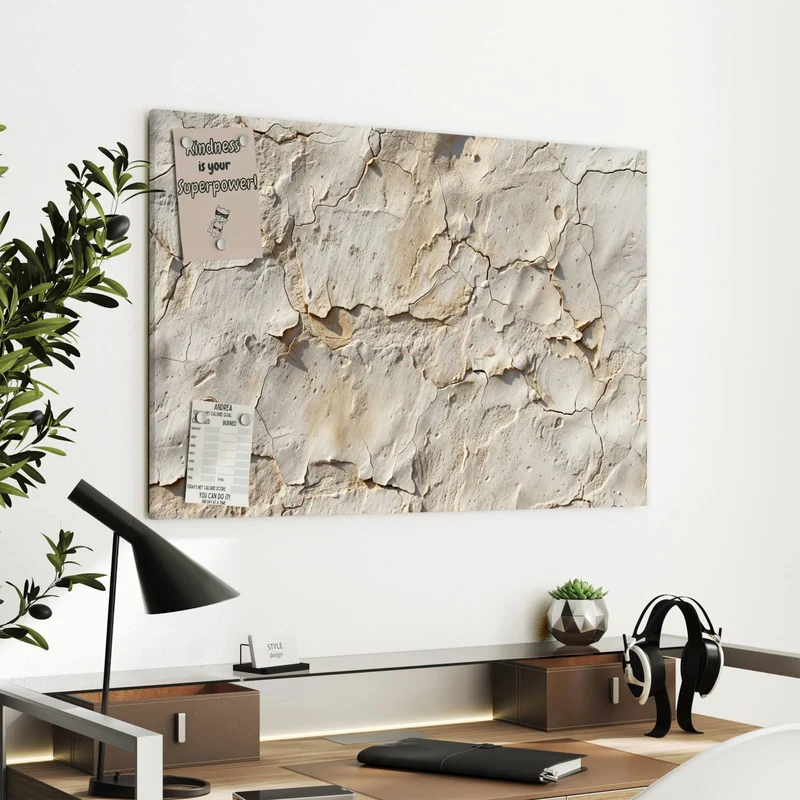 Metall Magnettafel - Beiger Putz mit Rissen