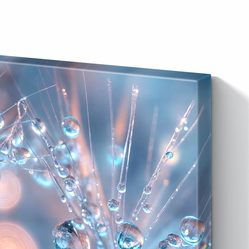 Metall Magnettafel - Tautropfen in Blau