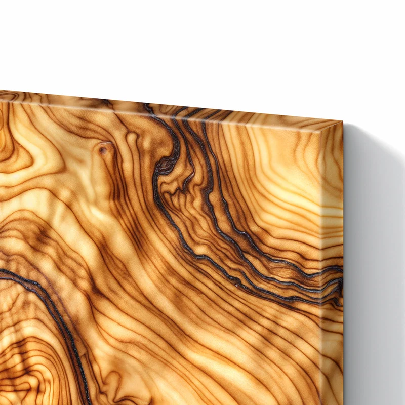 Metall Magnettafel - Olivenholz