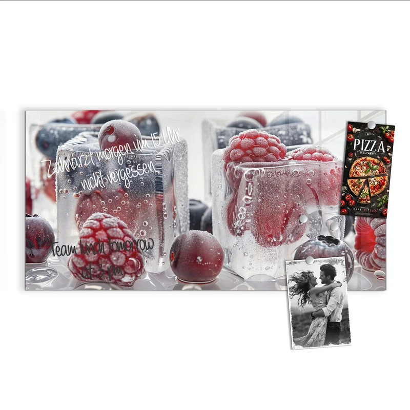 Glas Magnettafel - Gefrorene Beeren
