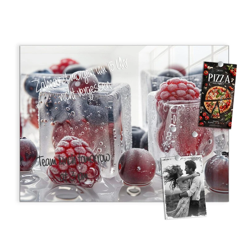 Glas Magnettafel - Gefrorene Beeren