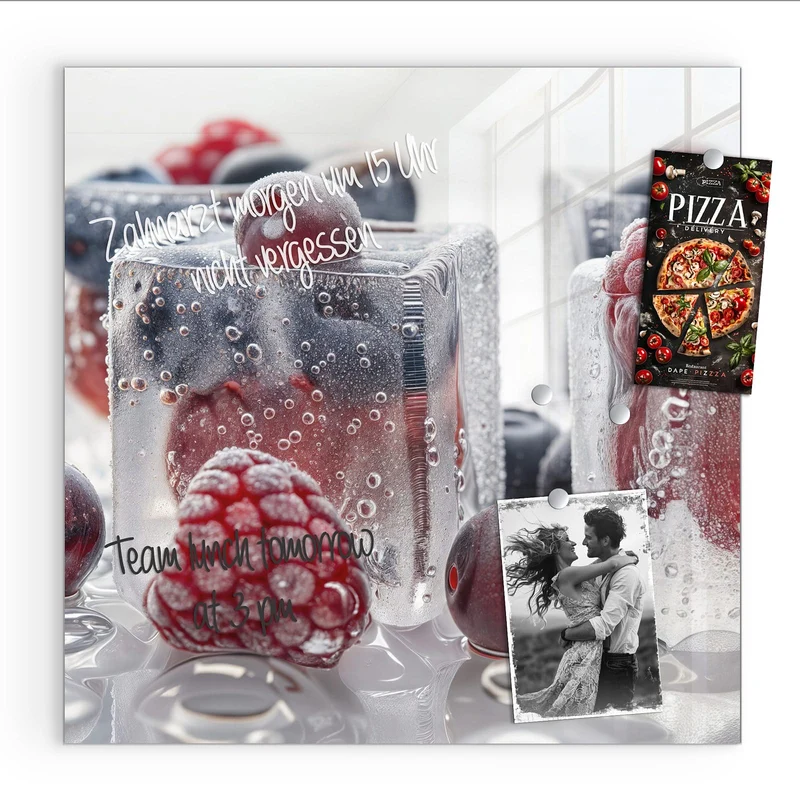 Glas Magnettafel - Gefrorene Beeren