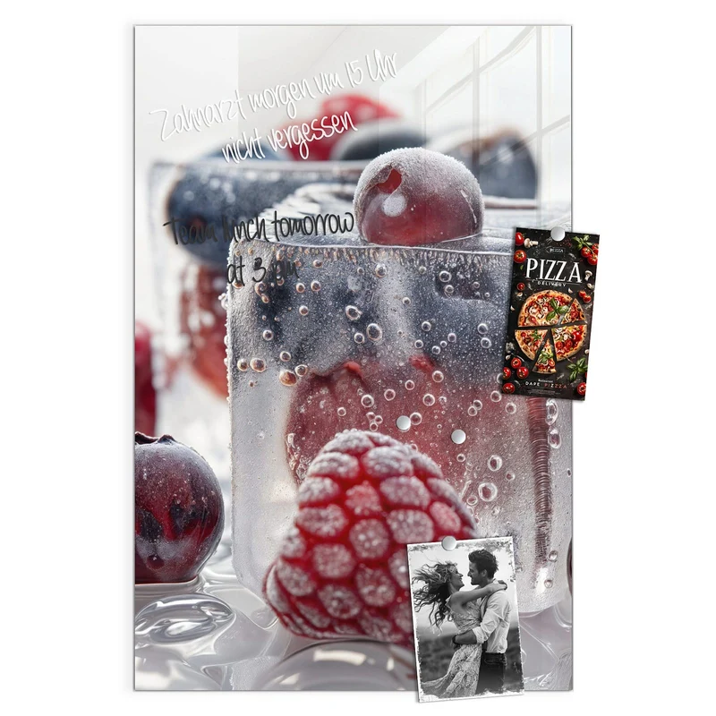 Glas Magnettafel - Gefrorene Beeren