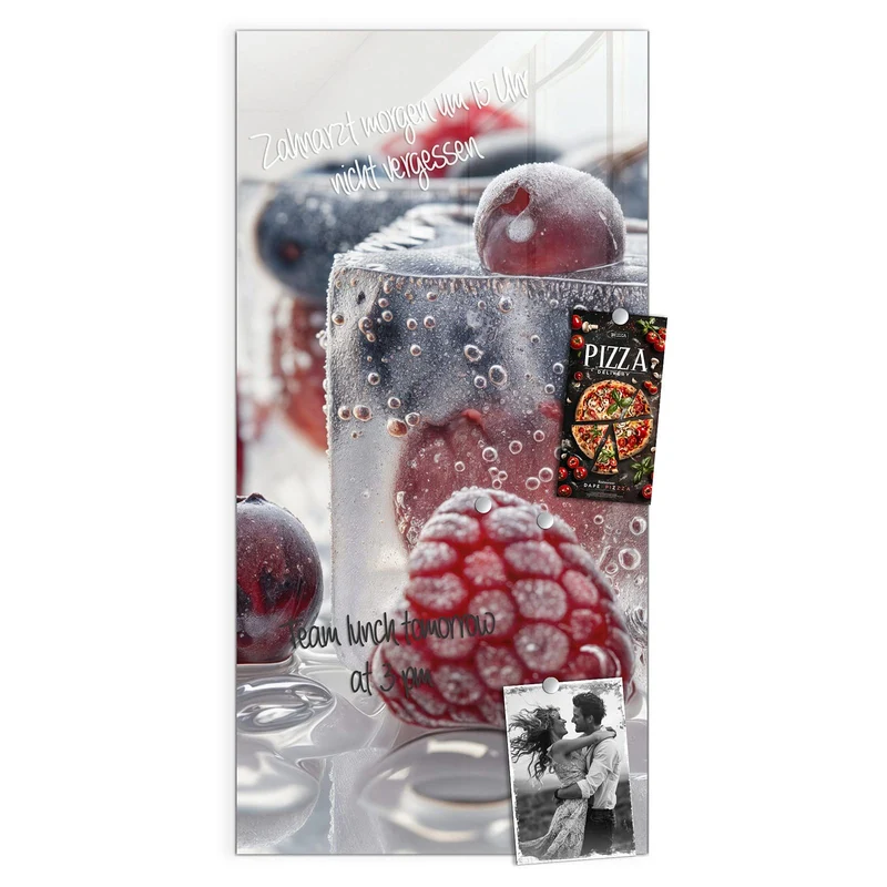 Glas Magnettafel - Gefrorene Beeren