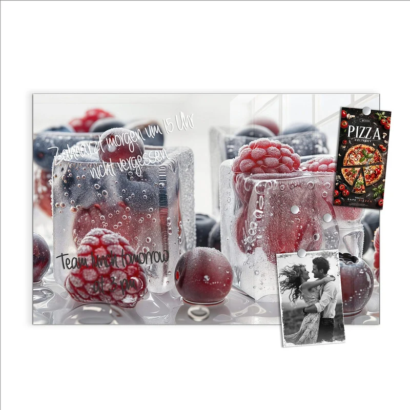 Glas Magnettafel - Gefrorene Beeren