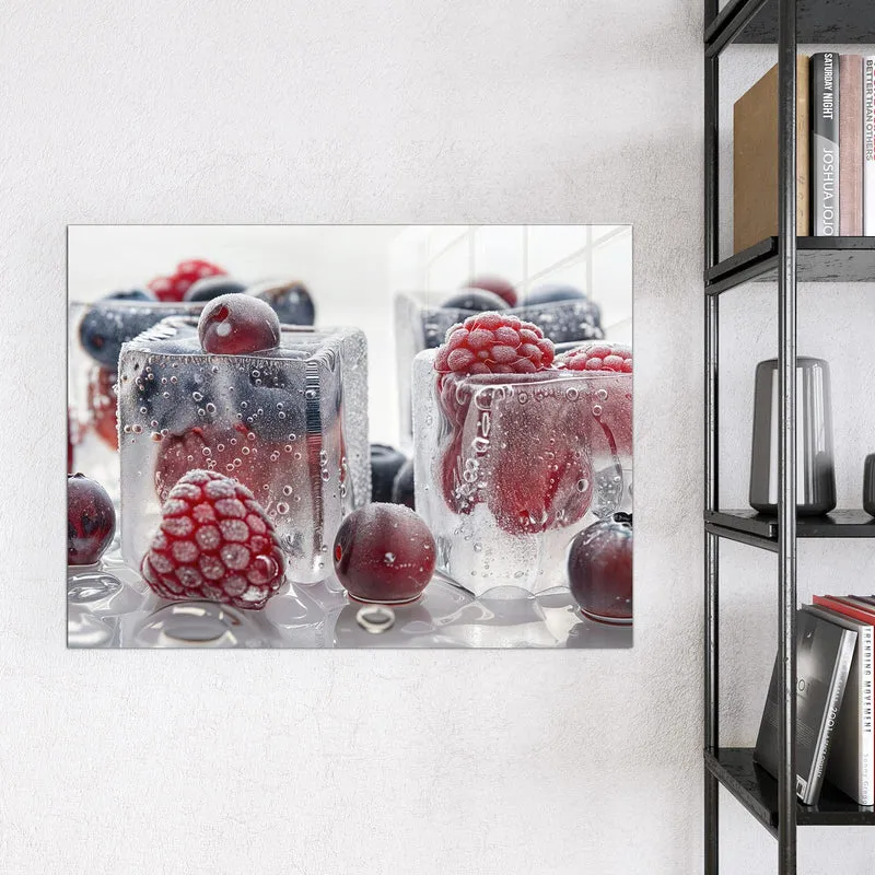 Glas Magnettafel - Gefrorene Beeren