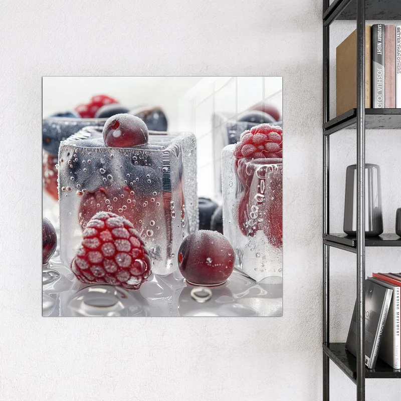 Glas Magnettafel - Gefrorene Beeren