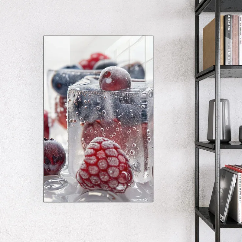 Glas Magnettafel - Gefrorene Beeren