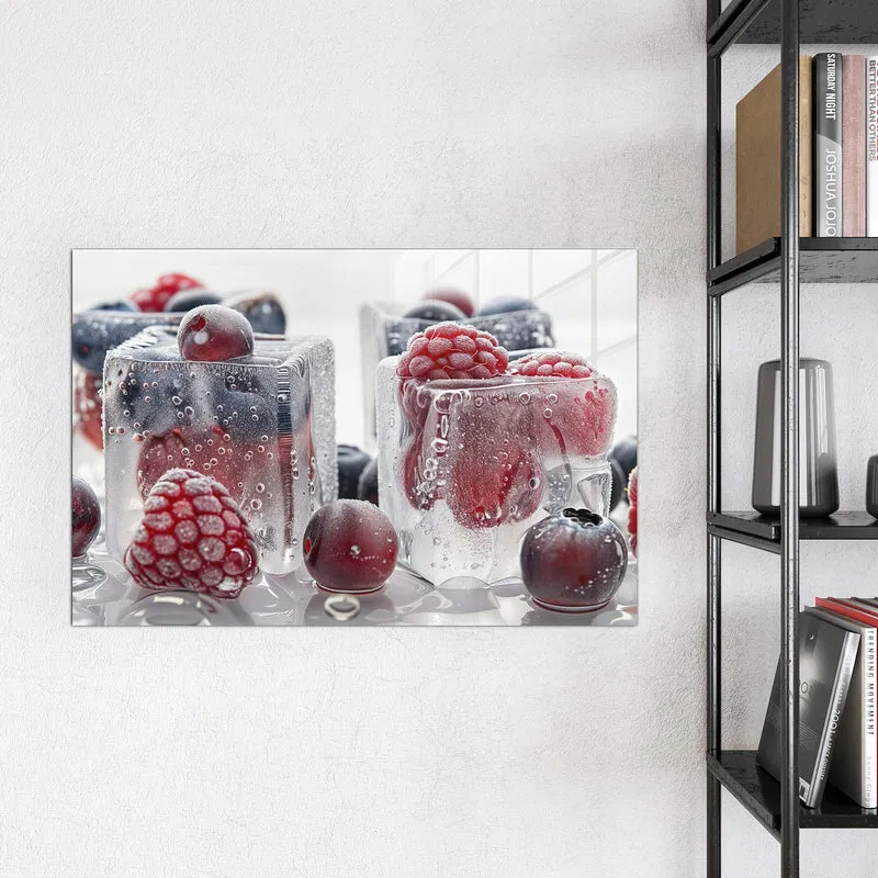 Glas Magnettafel - Gefrorene Beeren