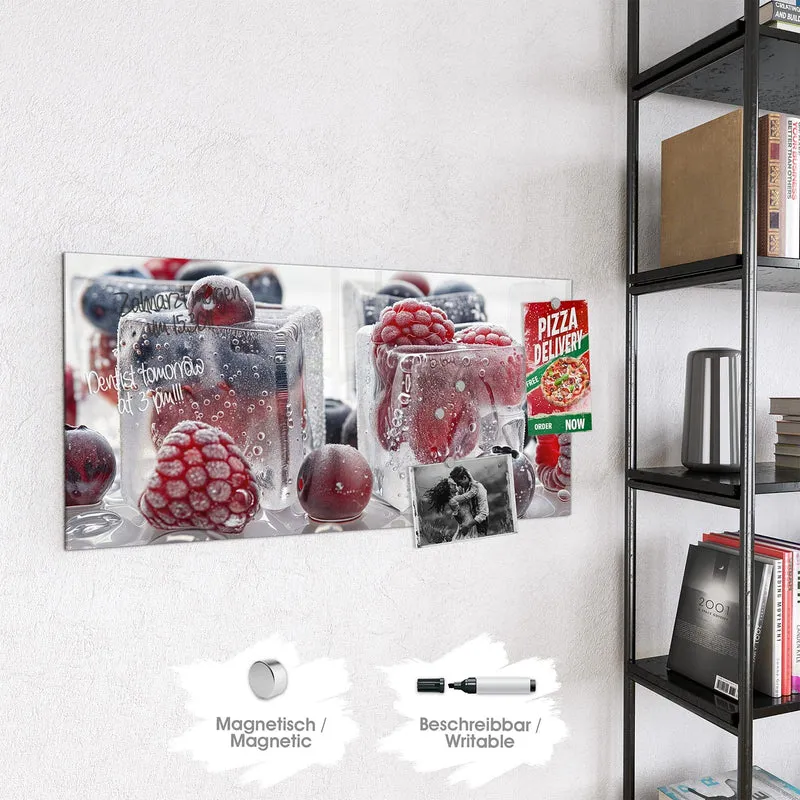 Glas Magnettafel - Gefrorene Beeren