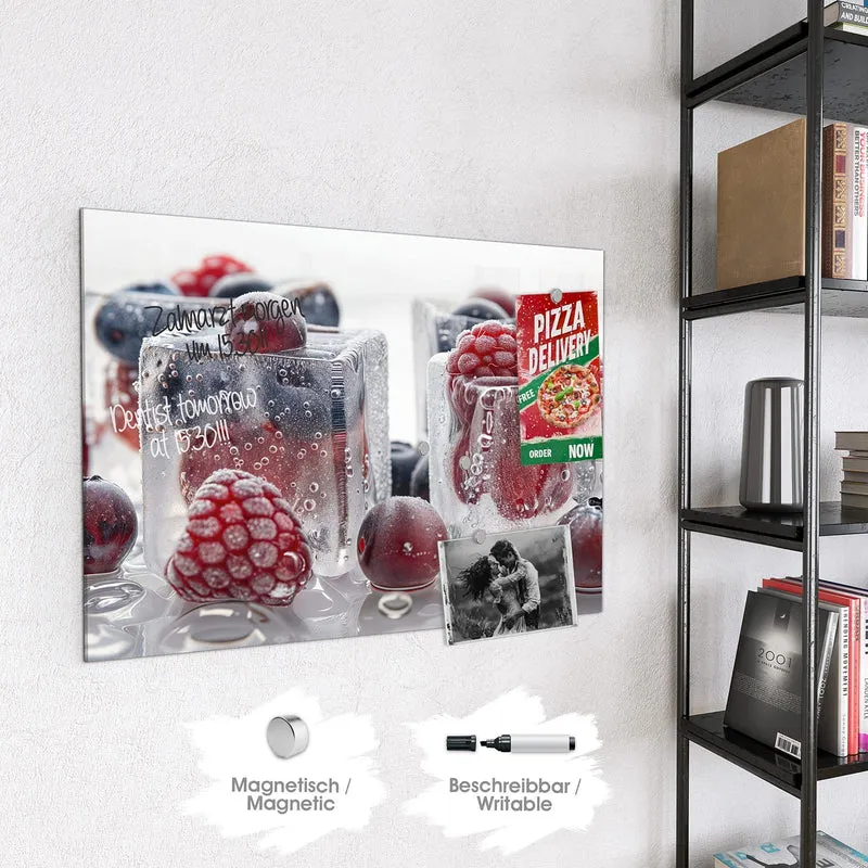 Glas Magnettafel - Gefrorene Beeren