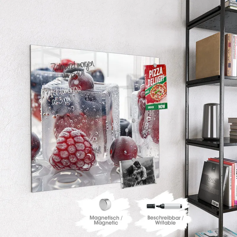 Glas Magnettafel - Gefrorene Beeren