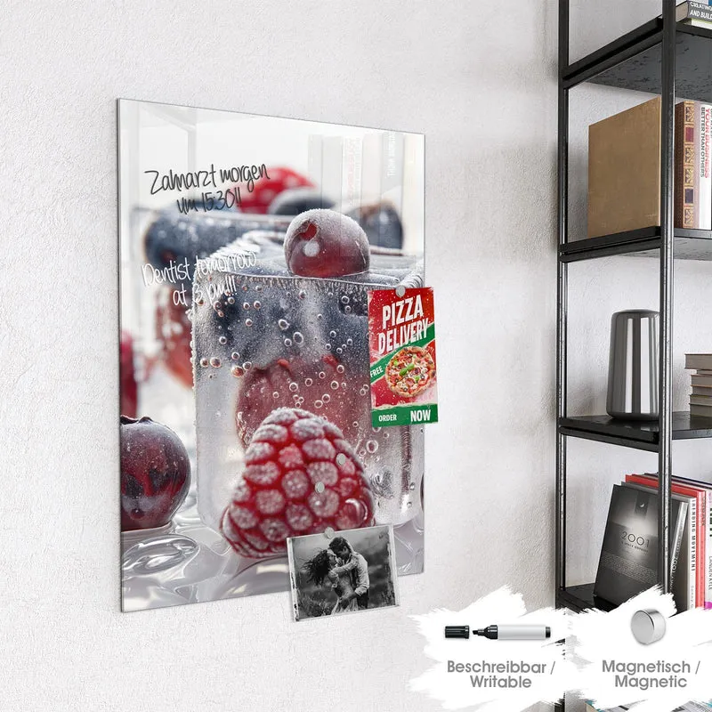 Glas Magnettafel - Gefrorene Beeren
